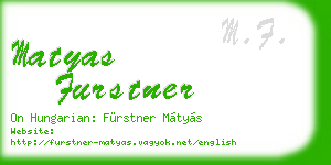 matyas furstner business card